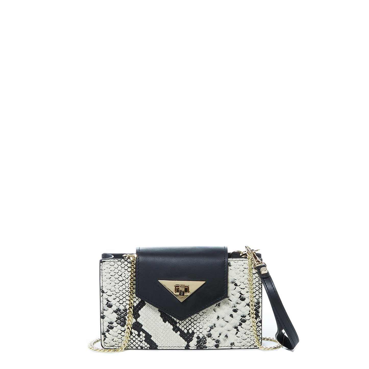 SUSU Mini Crossbody Bag Small Leather Snakeskin Black Purse Wristlet Women's Handbag