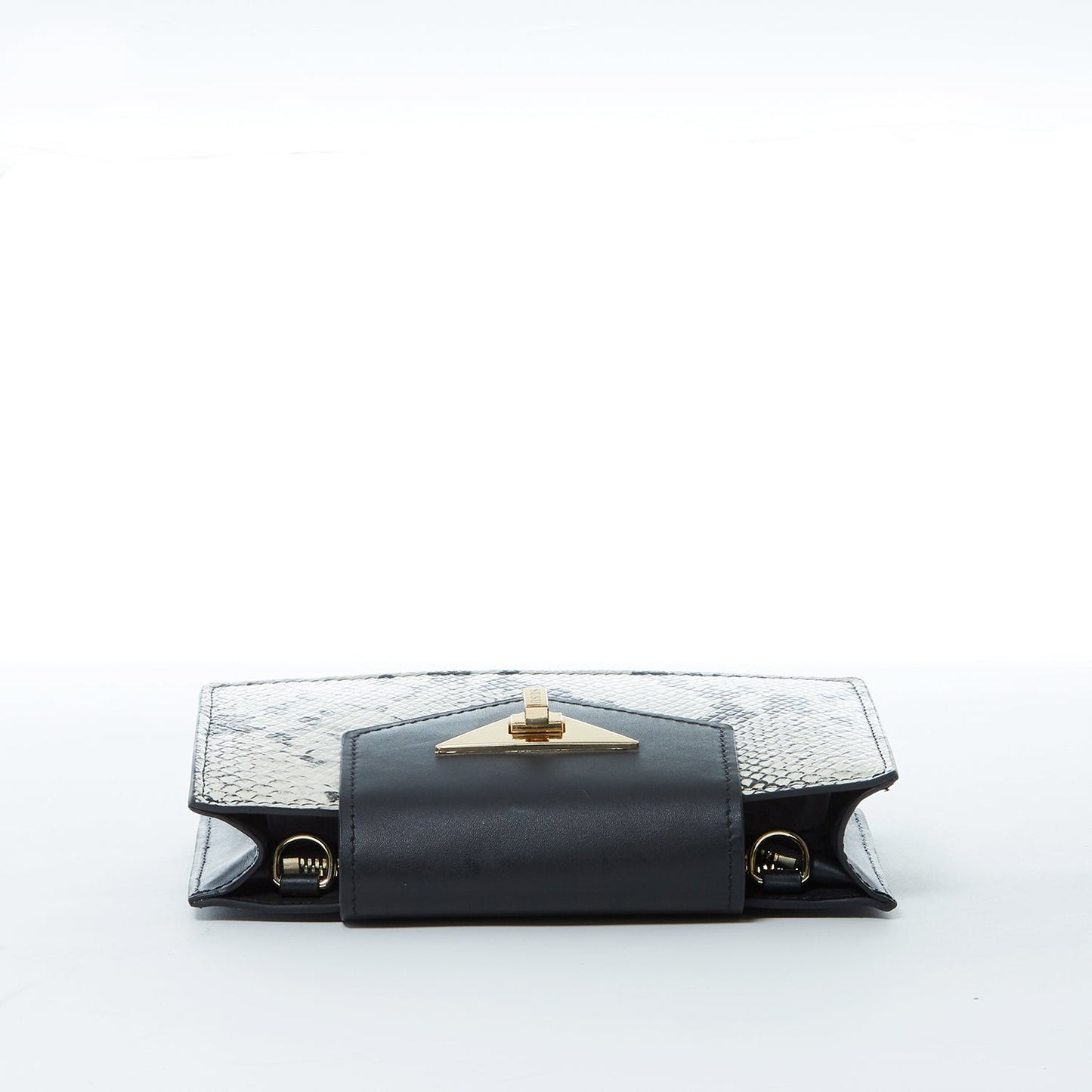 SUSU Mini Crossbody Bag Small Leather Snakeskin Black Purse Wristlet Women's Handbag