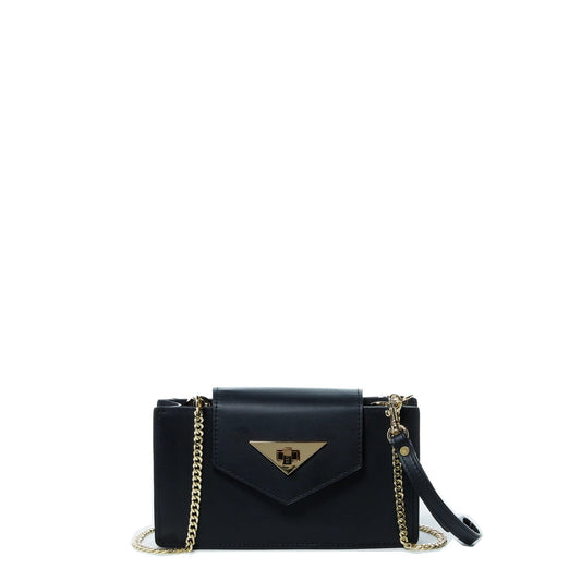 SUSU Mini Crossbody Bag Black Leather Purse Wristlet Women's Handbag