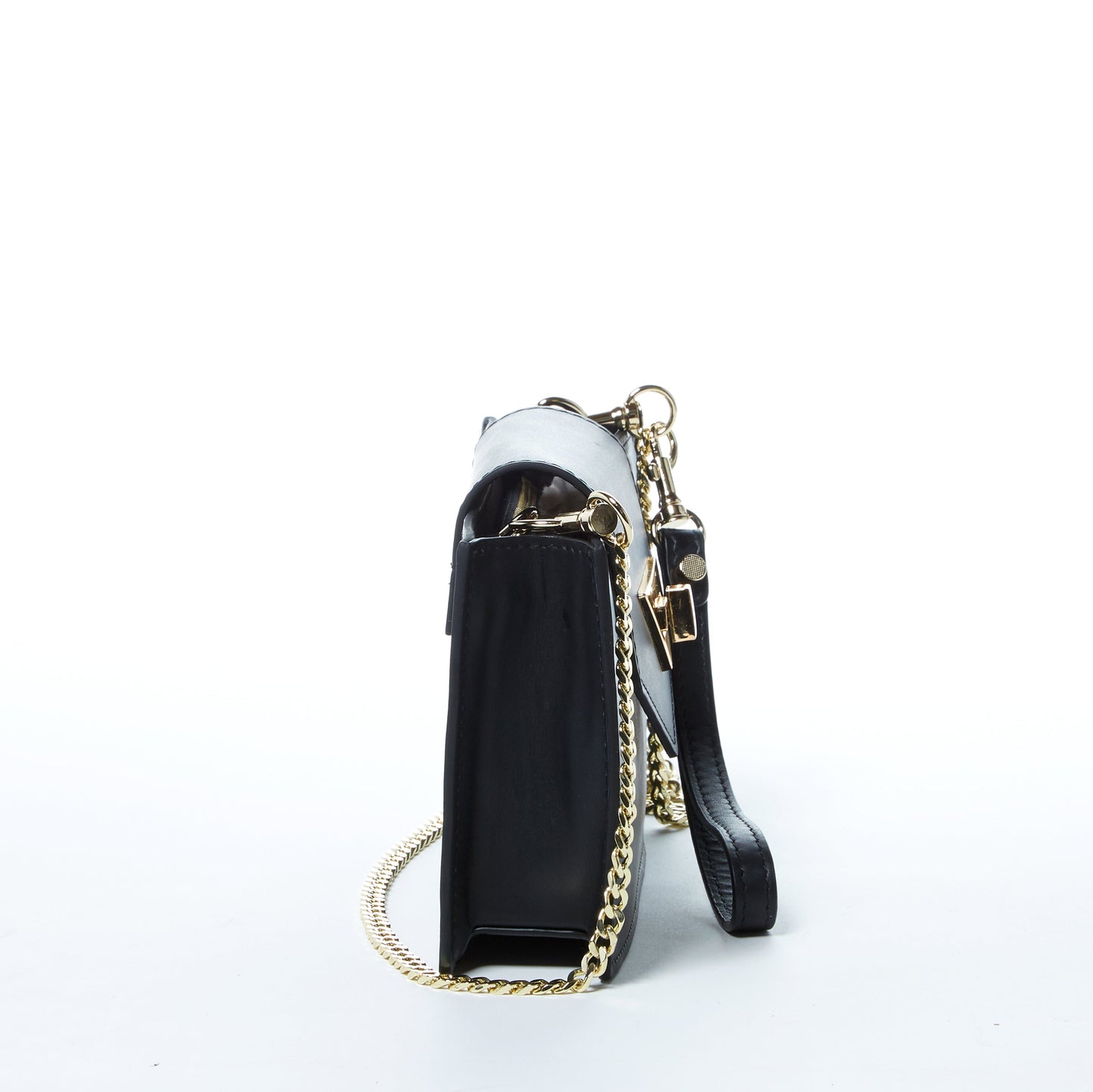 SUSU Mini Crossbody Bag Black Leather Purse Wristlet Women's Handbag