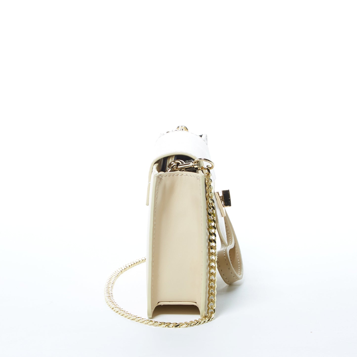 SUSU Off White Bag Mini Crossbody Purse Cream Leather Wristlet Women's Handbag